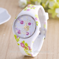 colorful rainbow silicone rubber band watch, kids children girls watches wholesale promotional gifts made in China